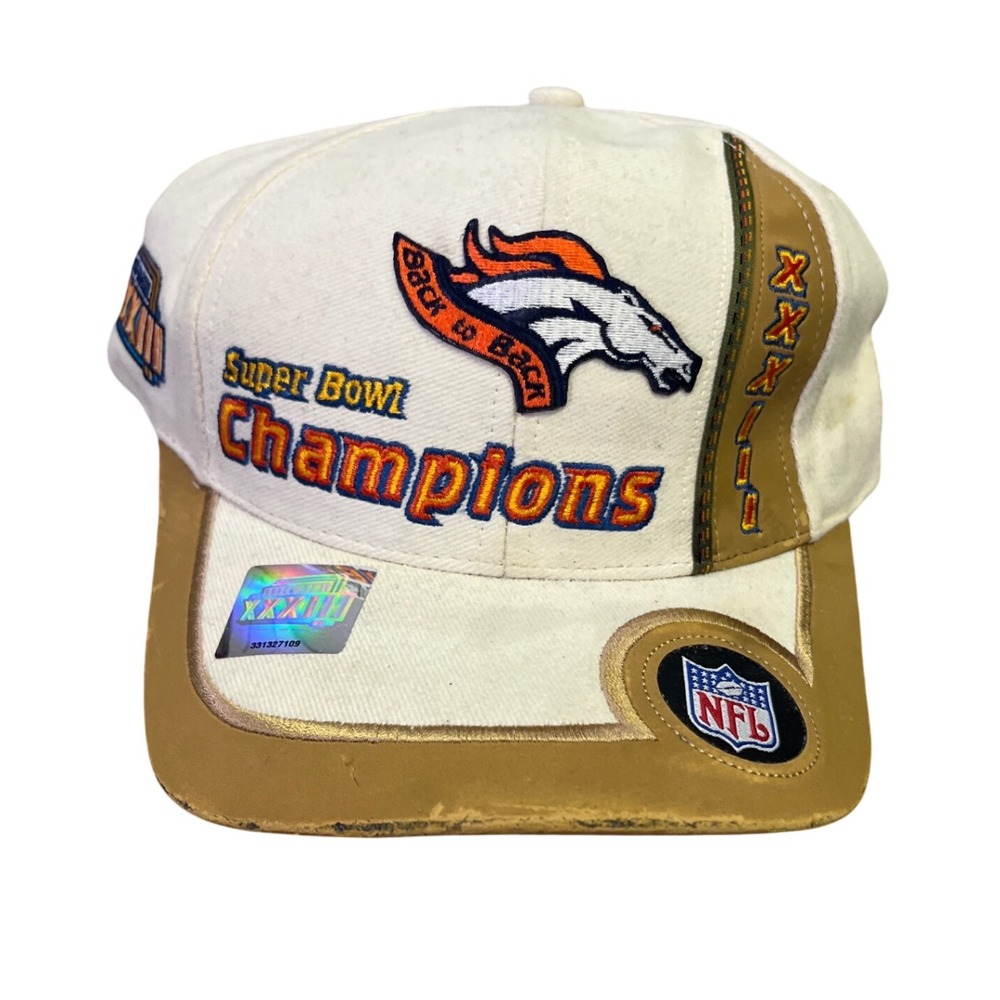 Vintage Denver Broncos Super Bowl XXXII Champions Hat NFL Back‎ To Back